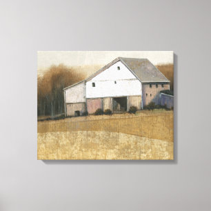 White Barn View Canvas Print