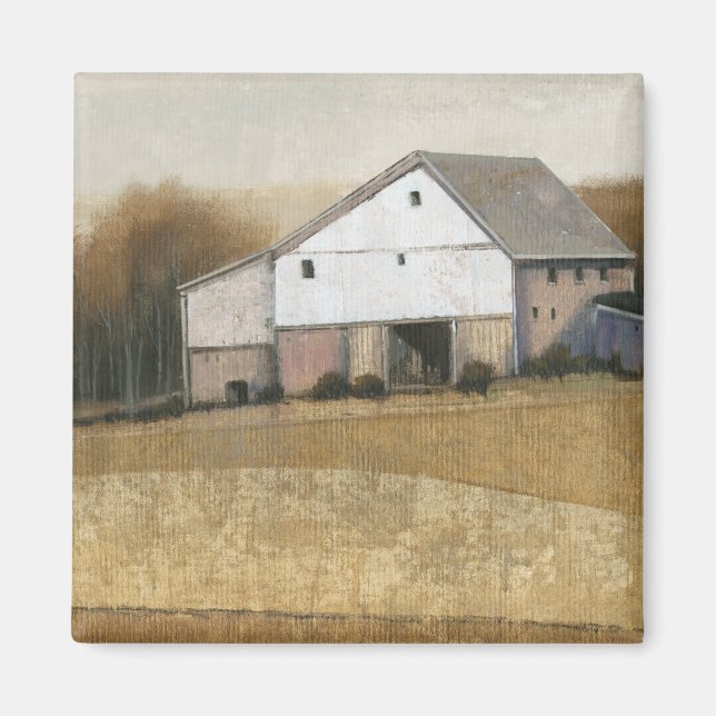 White Barn View Magnet (Front)