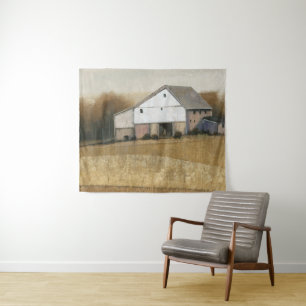 White Barn View Tapestry