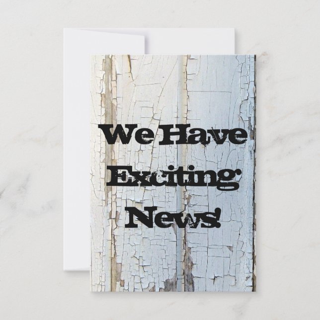 White Barn Wood Rustic Save The Date (Front)