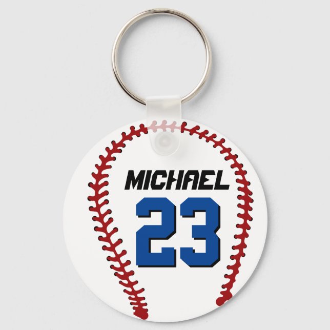White Baseball Keychain for Sports Fan or Athletes (Front)