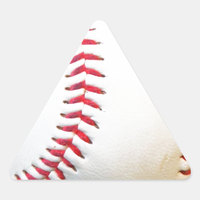 White Baseball with Red Stitching Triangle Sticker (Front)