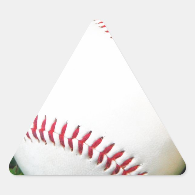 White Baseball with Red Stitching Triangle Sticker (Front)