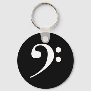 White Bass Clef Keychain