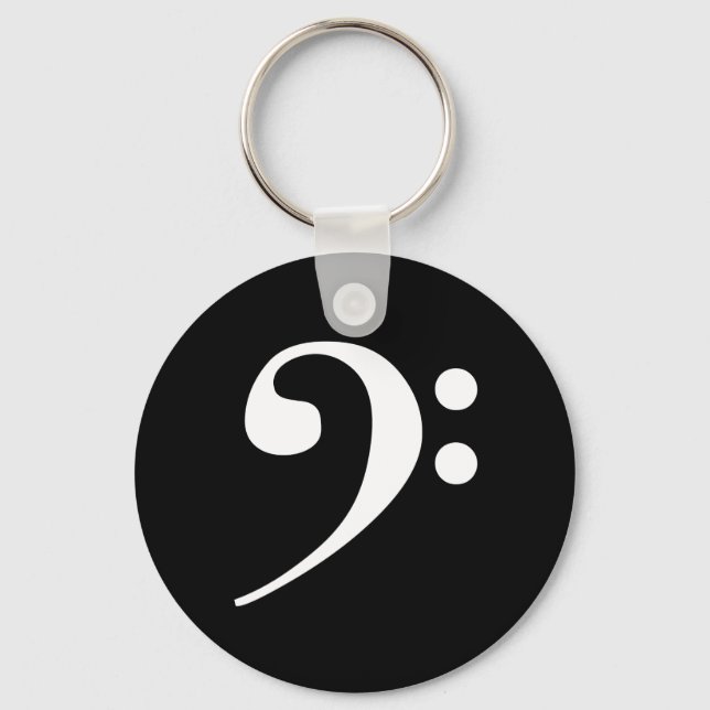 White Bass Clef Keychain (Front)