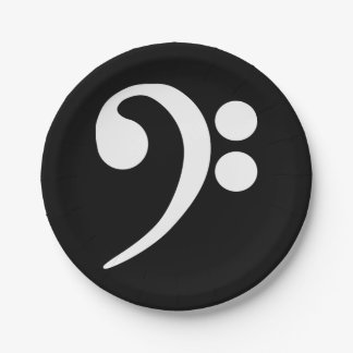 White Bass Clef Paper Plate