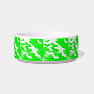 White Bats In Flight Green Bowl
