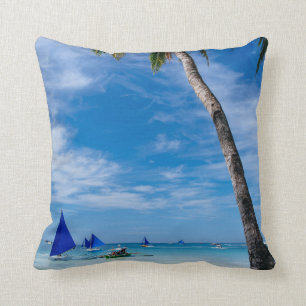 White Beach Boracay, Philippines Throw Pillow