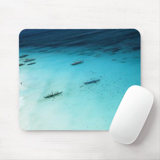 White Beach Mouse Pad (With Mouse)