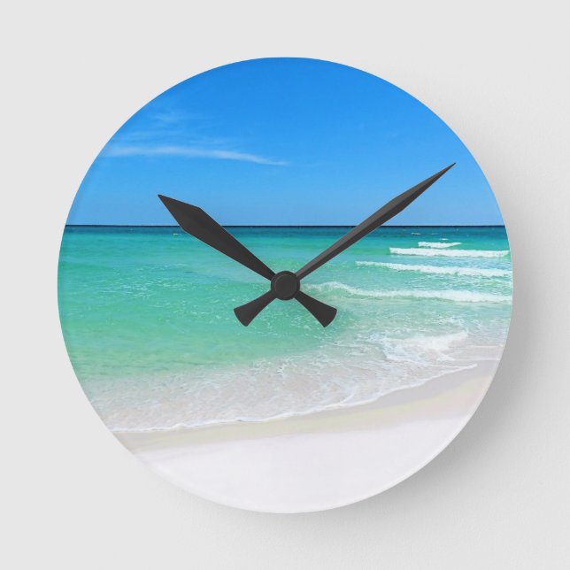 White Beach Round Clock (Front)