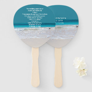 White Beach Theme Wedding Program Fan