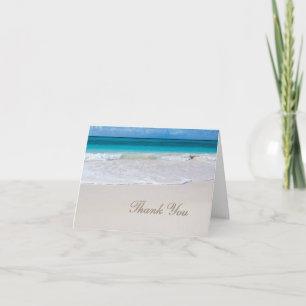 White Beach Wedding Thank You Note Card
