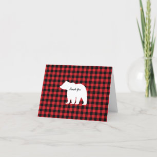 White Bear Buffalo Check Thank You Card