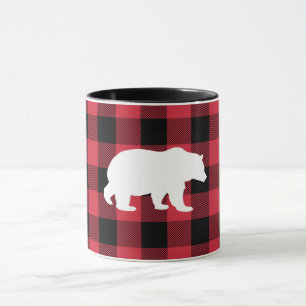 White Bear Red Buffalo Check Mug