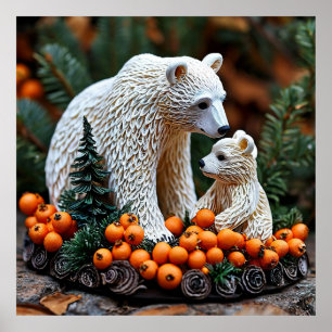 🐻 White Bear Wall Art For Modern Wildlife Decor