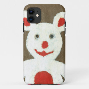 White Bear with Red Nose, Mouth, and Ears (Santa) iPhone 11 Case