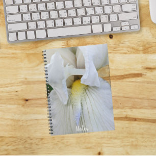 White Bearded Iris Macro Photo Notebook