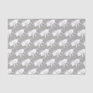 White Bee Silhouette Tissue Paper