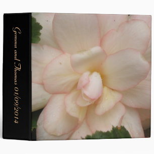 White Begonia Flower Custom Wedding Binder