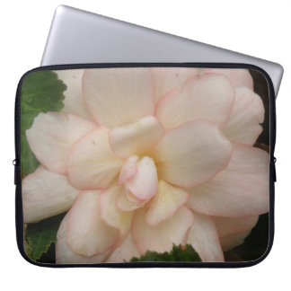 White Begonia Flower Laptop Bag