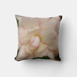 White Begonia Flower Pillow