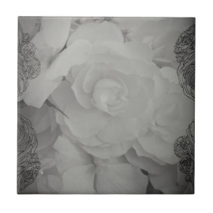 White Begonia Tile