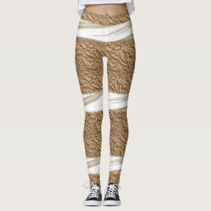 White & Beige Leggings Long