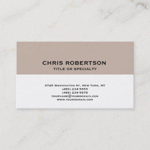 White Beige Modern Simple Plain Business Card