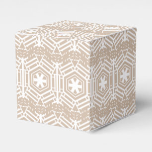 White beige tan pattern Christmas Holidays gift Favor Box