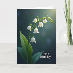 White Bell Flowers Birthday Card