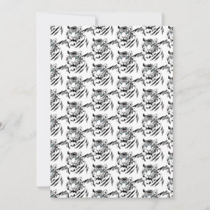 White Bengal Tiger Animal Lover Wild Feline Face Invitation