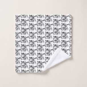 White Bengal Tiger Animal Lover Wild Feline Face Wash Cloth
