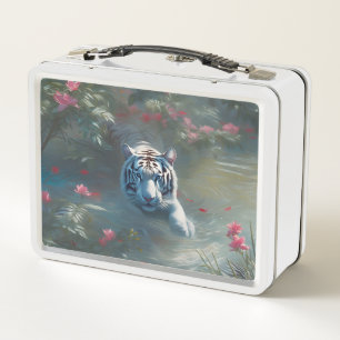White Bengal Tiger Metal Lunch Box