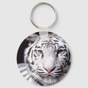 White Bengal Tiger Photography Keychain