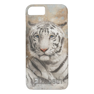 White Bengal Tiger Photography Modern Watercolor Case-Mate iPhone Case
