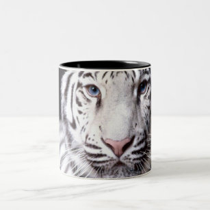 White Bengal Tiger Photography Two-Tone Coffee Mug