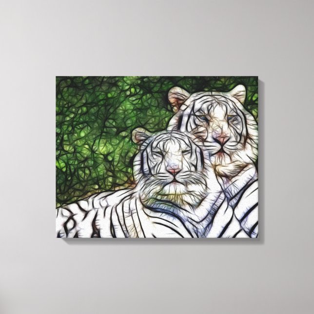 WHite Bengal Tigers  Wrapped Canvas (Front)