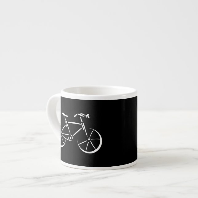 White Bicycle Espresso Cup (Front Left)