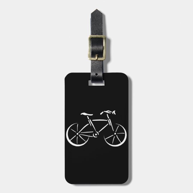 White Bicycle Luggage Tag (Front Vertical)