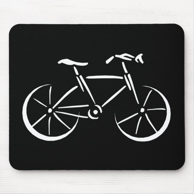 White Bicycle Mouse Pad (Front)