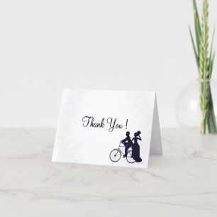 White Bicycle Wedding Thank You Blank Inside Card