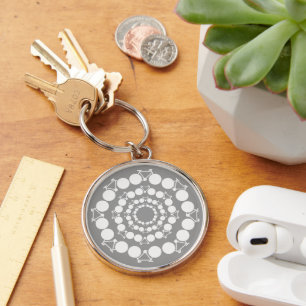 White Bicycles Mandala Keychain
