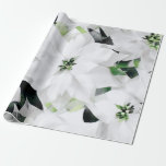 White Big Flowers Green Greenery Wedding Bridal Wrapping Paper<br><div class="desc">Elegant unique floral decorative wrap
florenceK design</div>