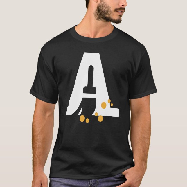White Big Letter A Alphabet A Capital Initial Spel T-Shirt (Front)