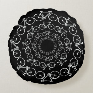 white bikes in circles round pillow
