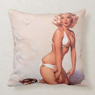 White bikini throw pillow