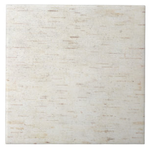 White Birch Bark Ceramic Tile