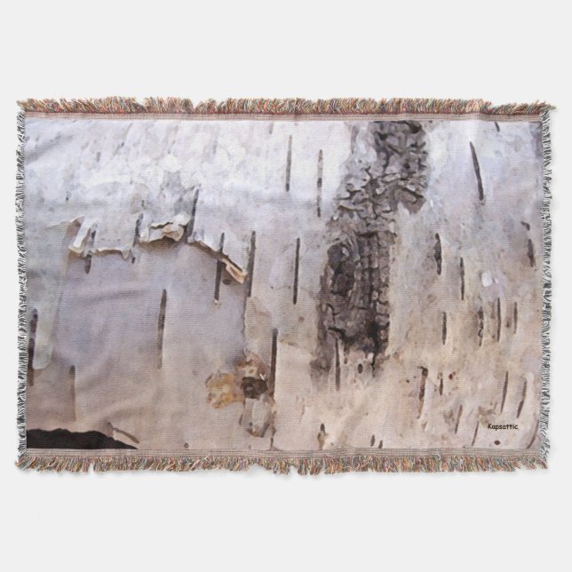 White Birch Bark Throw Blanket (Front)