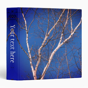 White Birch Tree Against Blue Sky Personalized Binder