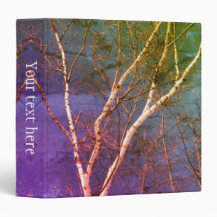 White Birch Tree Blue Sky Art Personalized  Binder